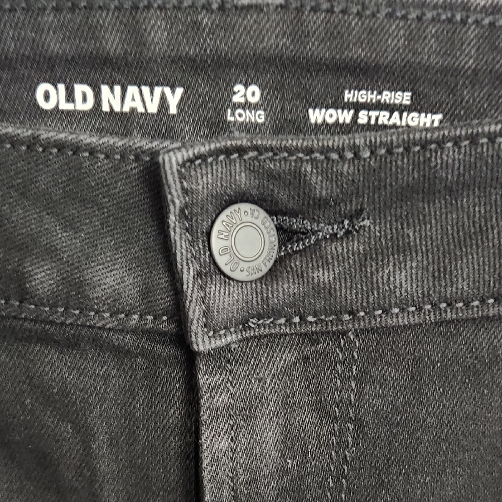 NWT Old Navy Black High-Rise Straight Ankle Jeans Size: 20 Long - Picture 3 of 7